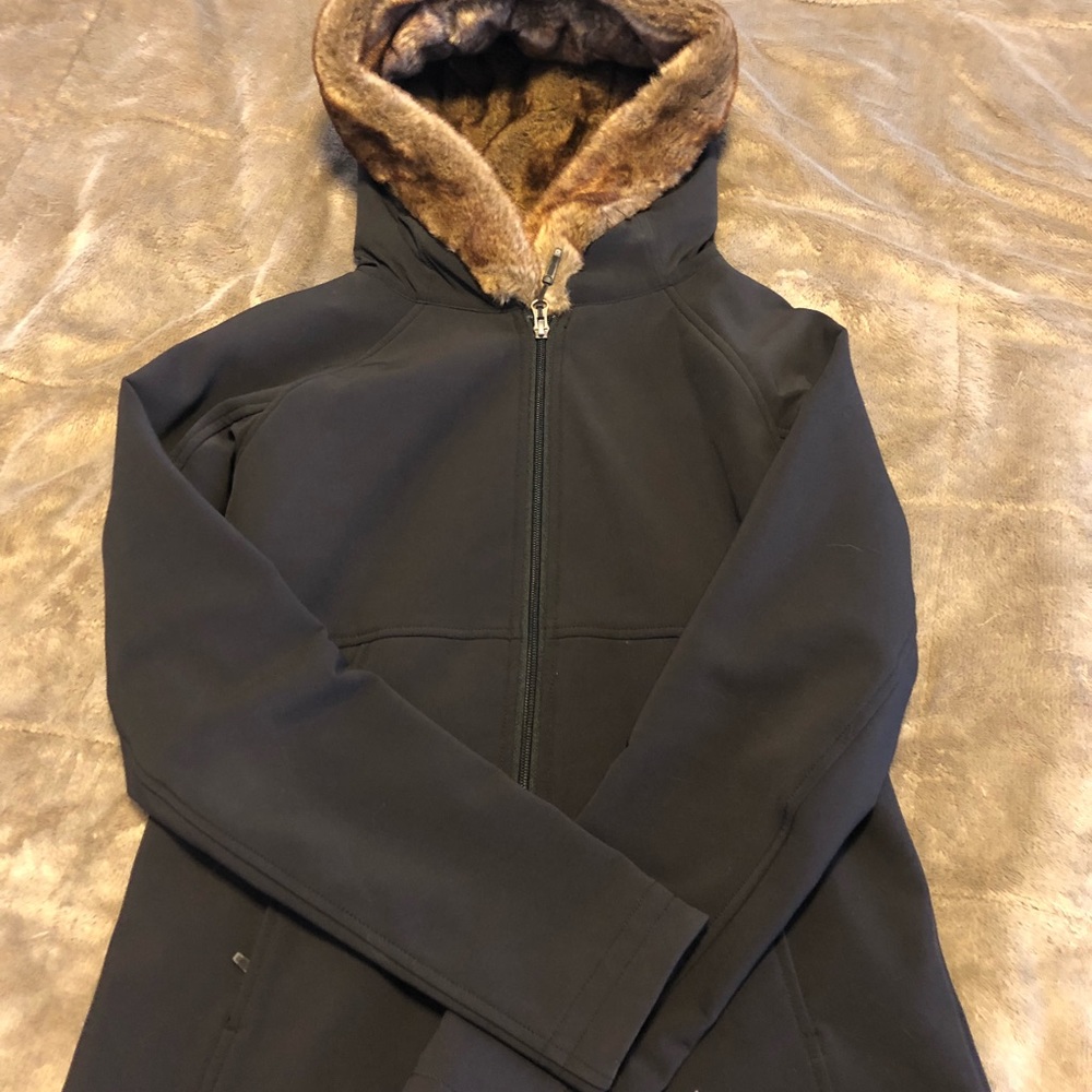 Marmot waterproof coat with fur lined hood